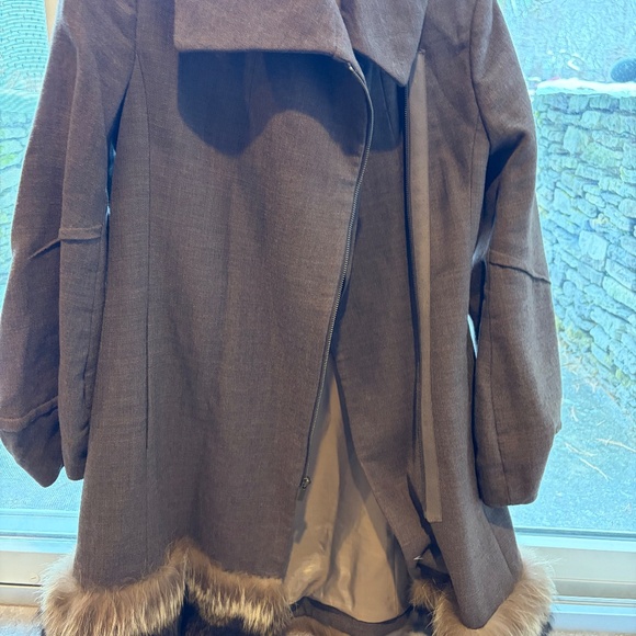 BCBG Fur Trimmed Coat - Picture 2 of 4